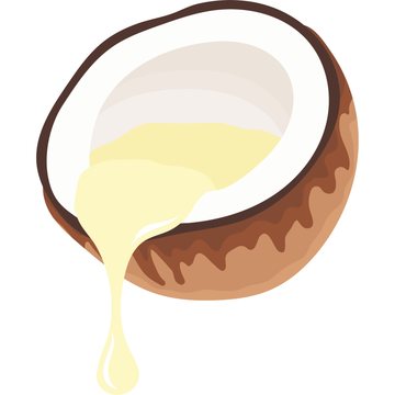 Half Coconut with cream pouring out