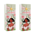 Two rectangular boxes with illustrations of a woman and floral elements, and the text 'perr cherry'. The boxes contain a collection of cosmetic products.